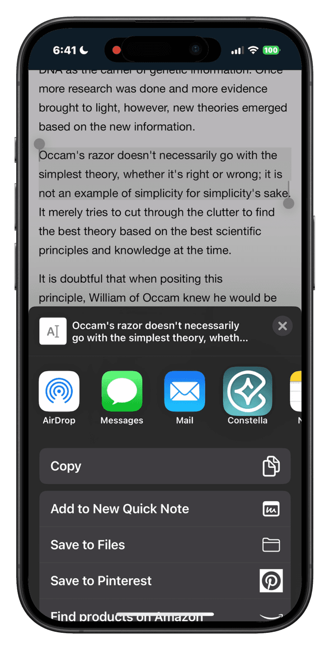 Mobile app screenshot